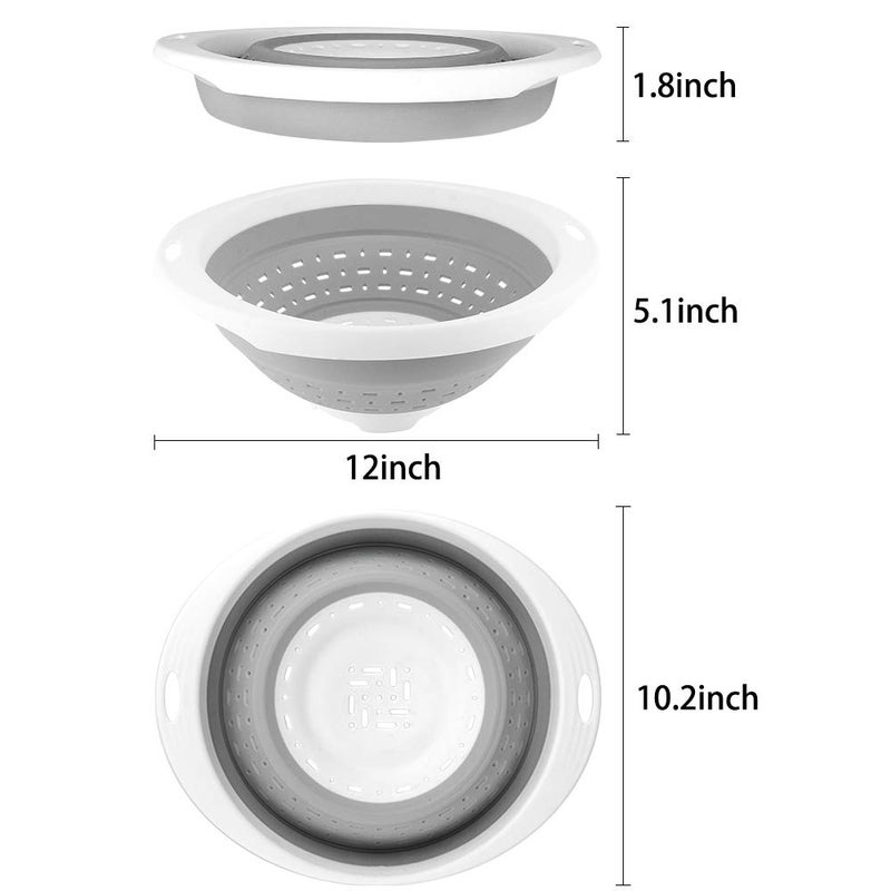 QiMH Collapsible Colander and Strainer, 5 Quart(1.25 gal), Heavey Duty Kitchen Drainer Basket for Pasta, Veggies and Fruits, New Home Apartment Essentials - Image 4